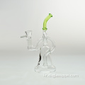 2022 New Bubbler Wholesale Hockah Borocilicate Herb Water Pipe Recycler Glass